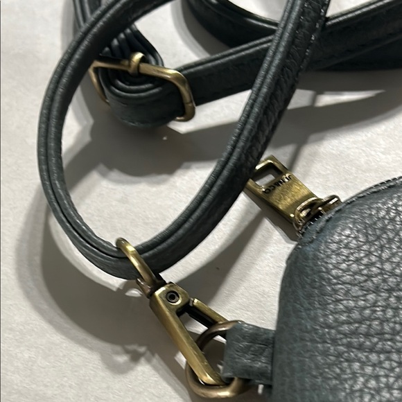 Gray Crossbody Bag with Tassel Detail and Adjustable Strap - Picture 10 of 11